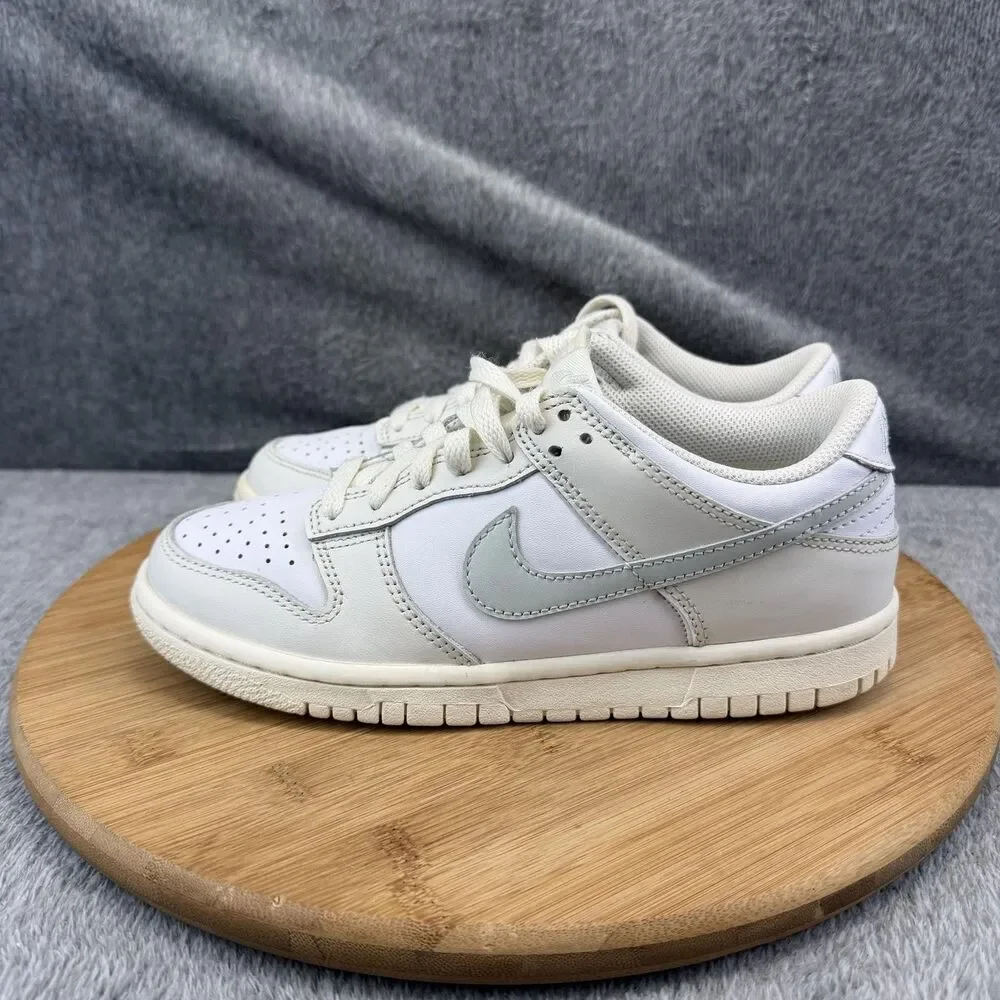 Nike Dunk Low Shoes Boys Size 4.5Y White Leather Casual Sneakers FB9109-109